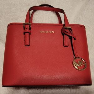 Jet Set Travel Extra-Small Saffiano Leather Top-Zip Tote Bag